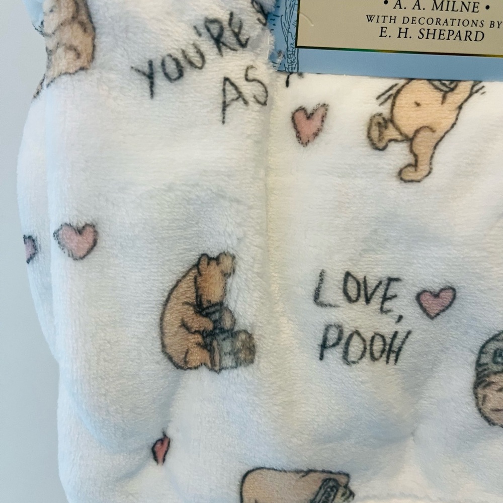 Winnie the Pooh Bear Collection Pooh Baby Blanket Love You're Sweet as Hunny - Picture 4 of 12